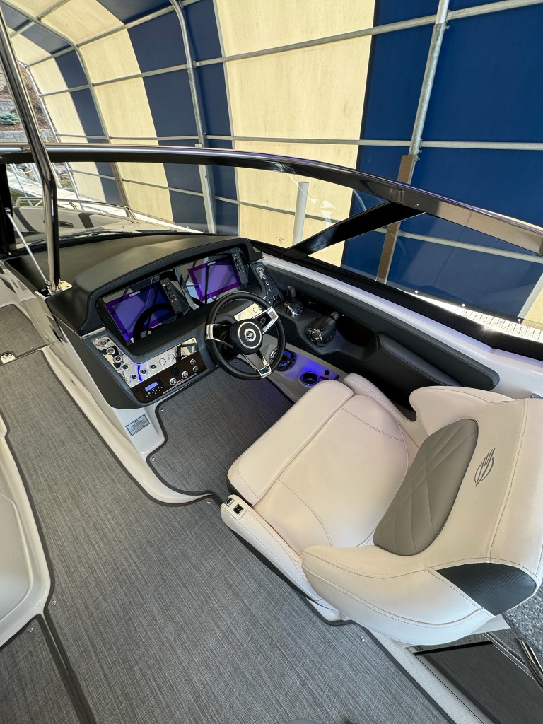 Spotless helm and captain chair